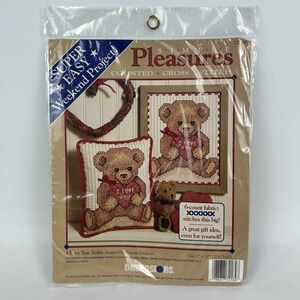 Dimensions 72184‎ Simple Pleasures I Love You Teddy Counted Cross Stitch 8 X 10